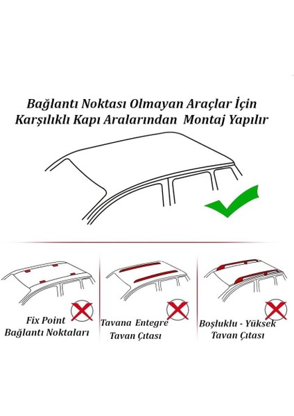 Citroen C4 - C4X - EC4 Uyumlu - Profesyonel Tip Ara Atkı / Portbagaj Taşıyıcı / Tavan Barı