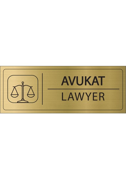 Avukat Isimlik Altın Metal Kapı Isimliği Levhası Yönlendirme Tabelası