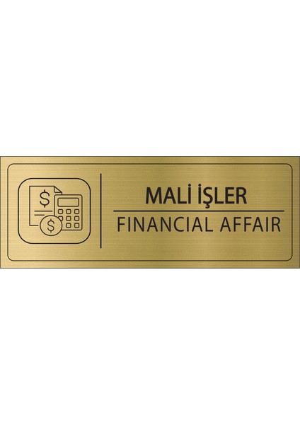 Mali Işler Isimlik Altın Metal Kapı Isimliği Levhası Yönlendirme Tabelası