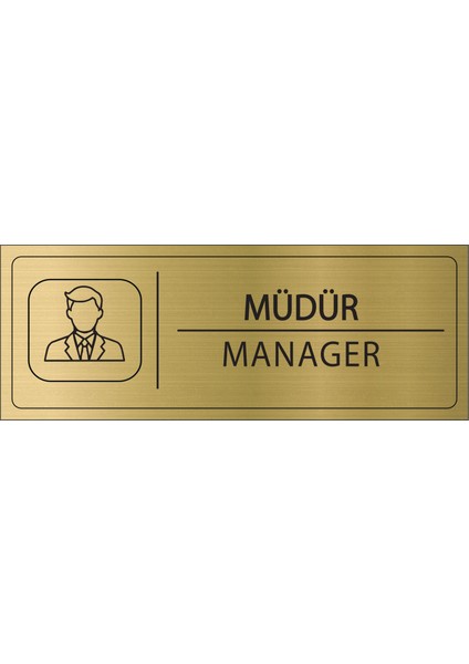 Müdür Isimlik Altın Metal Kapı Isimliği Levhası Yönlendirme Tabelası
