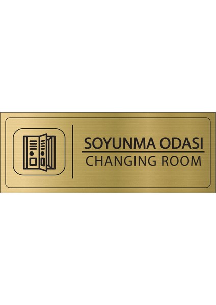 Soyunma Odası Isimlik Altın Metal Kapı Isimliği Levhası Yönlendirme Tabelası