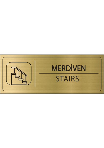 Merdiven Isimlik Altın Metal Kapı Isimliği Levhası Yönlendirme Tabelası