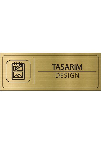 Tasarım Isimlik Altın Metal Kapı Isimliği Levhası Yönlendirme Tabelası