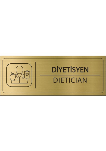 Diyetisyen Isimlik Altın Metal Kapı Isimliği Levhası Yönlendirme Tabelası