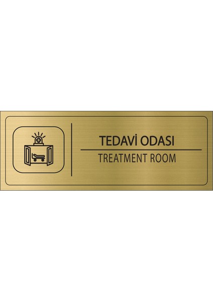 Tedavi Odası Isimlik Altın Metal Kapı Isimliği Levhası Yönlendirme Tabelası