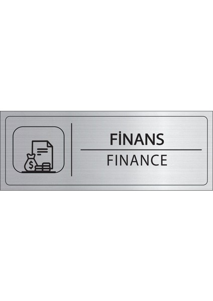 Finans Isimlik Gümüş Metal Kapı Isimliği Levhası Yönlendirme Tabelası
