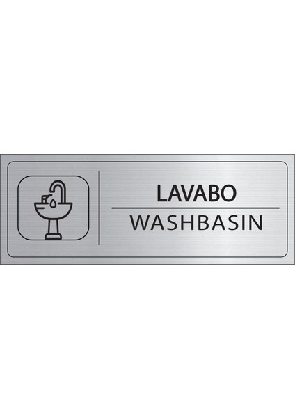 Lavabo Isimlik Gümüş Metal Kapı Isimliği Levhası Yönlendirme Tabelası