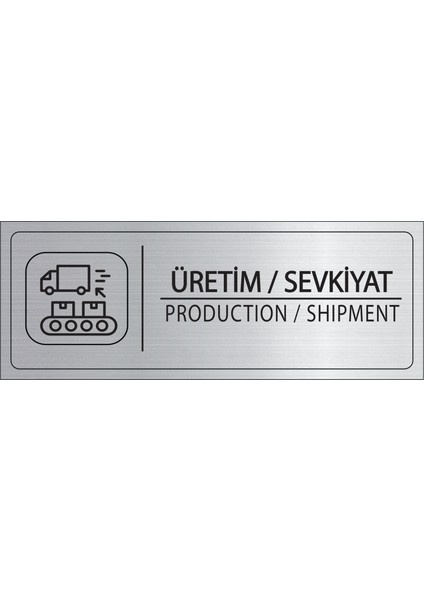 Üretim Sevkiyat Isimlik Gümüş Metal Kapı Isimliği Levhası Yönlendirme Tabelası