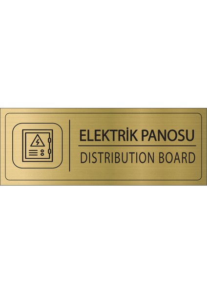 Elektrik Panosu Isimlik Altın Metal Kapı Isimliği Levhası Yönlendirme Tabelası
