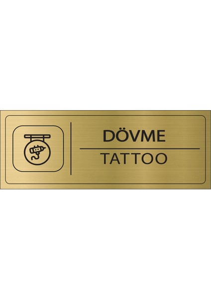 Dövme Isimlik Altın Metal Kapı Isimliği Levhası Yönlendirme Tabelası