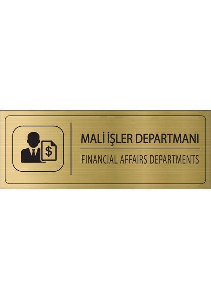Mali Işler Departmanı Isimlik Altın Metal Kapı Isimliği Levhası Yönlendirme Tabelası