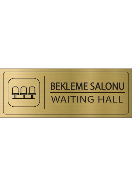 Bekleme Salonu Isimlik Altın Metal Kapı Isimliği Levhası Yönlendirme Tabelası