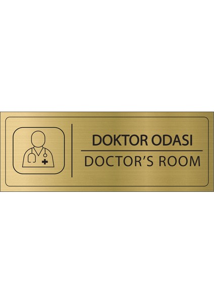 Doktor Odası Isimlik Altın Metal Kapı Isimliği Levhası Yönlendirme Tabelası