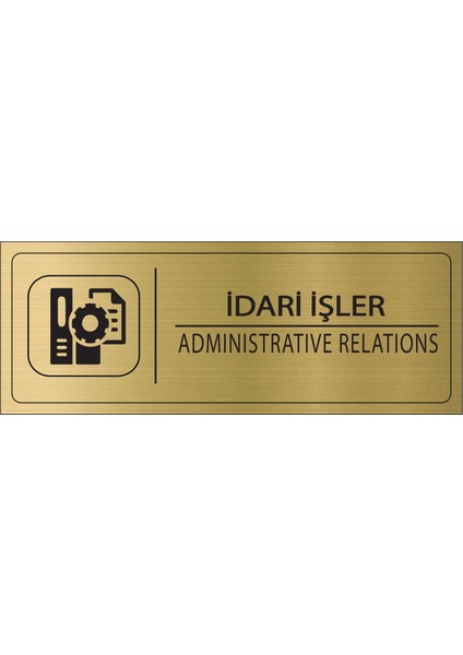 Idari Işler Isimlik Altın Metal Kapı Isimliği Levhası Yönlendirme Tabelası