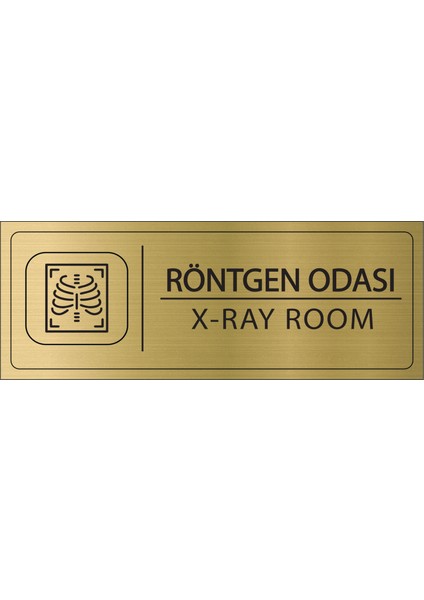 Röntgen Odası Isimlik Altın Metal Kapı Isimliği Levhası Yönlendirme Tabelası