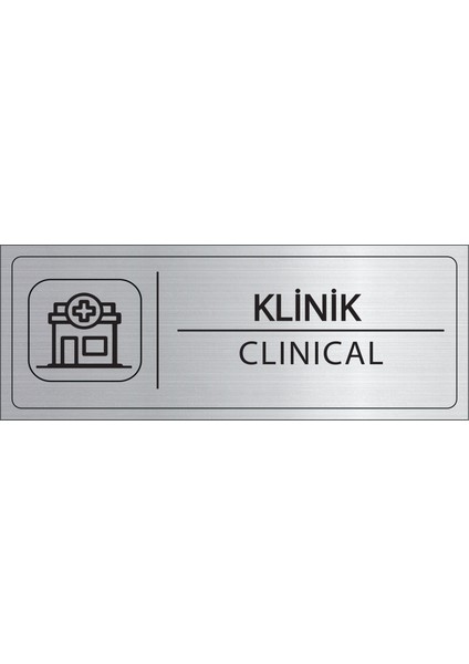 Klinik Isimlik Gümüş Metal Kapı Isimliği Levhası Yönlendirme Tabelası