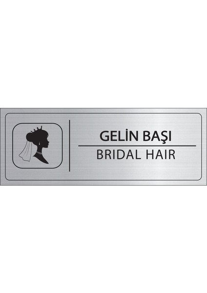 Gelin Başı Isimlik Gümüş Metal Kapı Isimliği Levhası Yönlendirme Tabelası