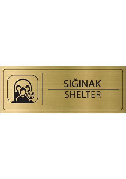 Sığınak Isimlik Altın Metal Kapı Isimliği Levhası Yönlendirme Tabelası