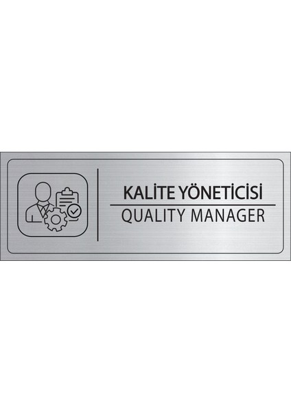 Kalite Yöneticisi Isimlik Gümüş Metal Kapı Isimliği Levhası Yönlendirme Tabelası