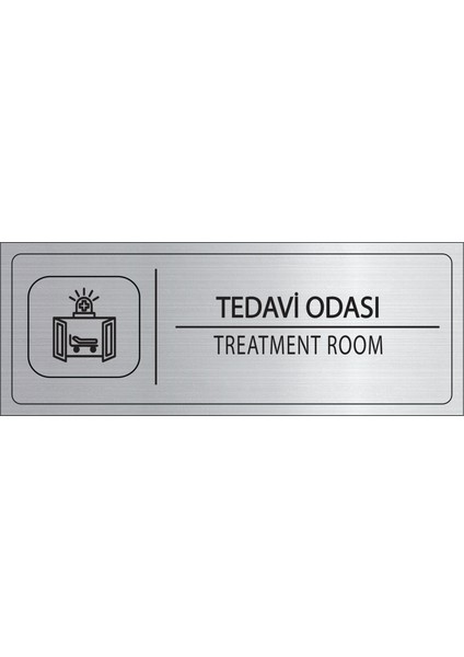 Tedavi Odası Isimlik Gümüş Metal Kapı Isimliği Levhası Yönlendirme Tabelası