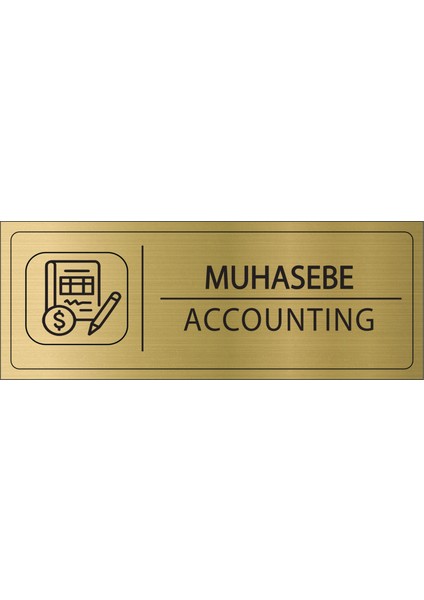 Muhasebe Isimlik Altın Metal Kapı Isimliği Levhası Yönlendirme Tabelası
