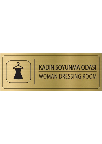 Kadın Soyunma Odası Isimlik Altın Metal Kapı Isimliği Levhası Yönlendirme Tabelası