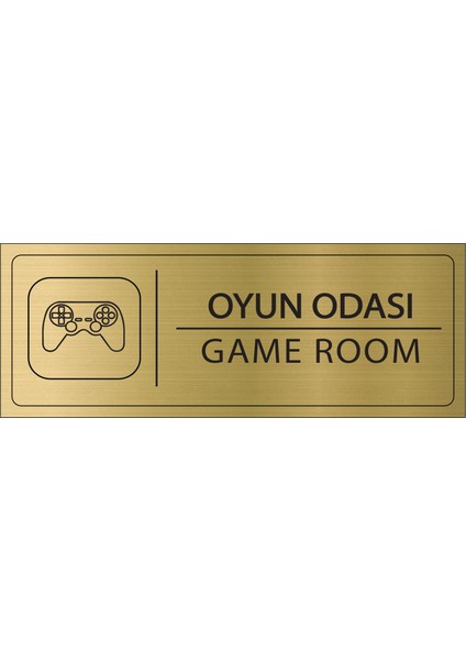 Oyun Odası Isimlik Altın Metal Kapı Isimliği Levhası Yönlendirme Tabelası