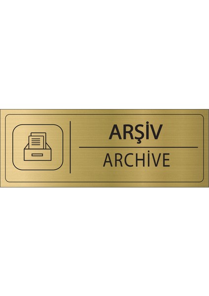 Arşiv Isimlik Altın Metal Kapı Isimliği Levhası Yönlendirme Tabelası