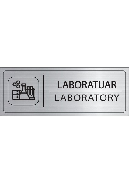 Laboratuar Isimlik Gümüş Metal Kapı Isimliği Levhası Yönlendirme Tabelası