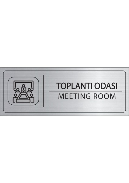 Toplantı Odası Isimlik Gümüş Metal Kapı Isimliği Levhası Yönlendirme Tabelası