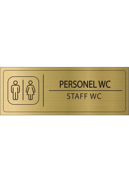 Personel Wc Isimlik Altın Metal Kapı Isimliği Levhası Yönlendirme Tabelası