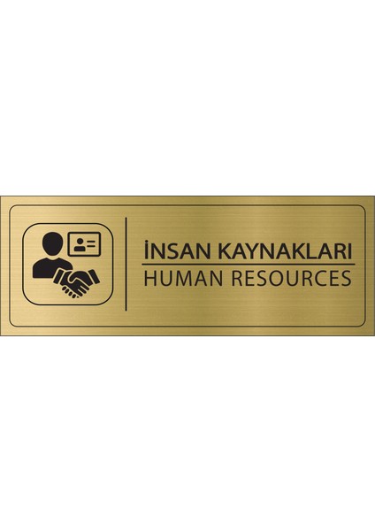 Insan Kaynakları Isimlik Altın Metal Kapı Isimliği Levhası Yönlendirme Tabelası