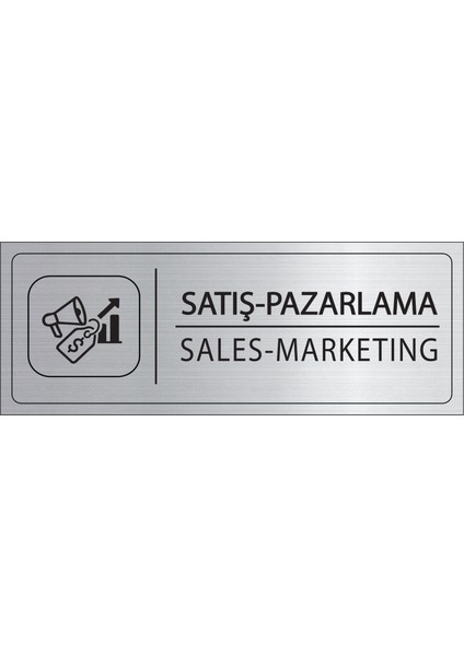 Satış Pazarlama Isimlik Gümüş Metal Kapı Isimliği Levhası Yönlendirme Tabelası