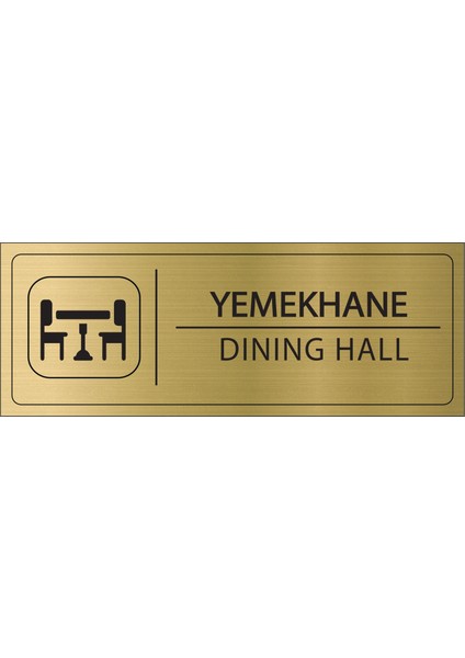 Yemekhane Isimlik Altın Metal Kapı Isimliği Levhası Yönlendirme Tabelası