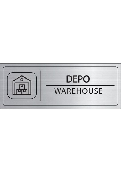Depo Isimlik Gümüş Metal Kapı Isimliği Levhası Yönlendirme Tabelası