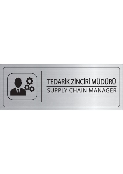 Tedarik Zinciri Müdürü Isimlik Gümüş Metal Kapı Isimliği Levhası Yönlendirme Tabelası