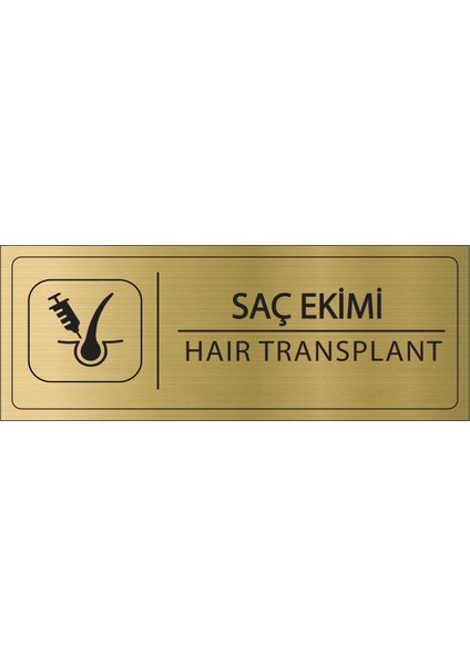 Saç Ekimi Isimlik Altın Metal Kapı Isimliği Levhası Yönlendirme Tabelası