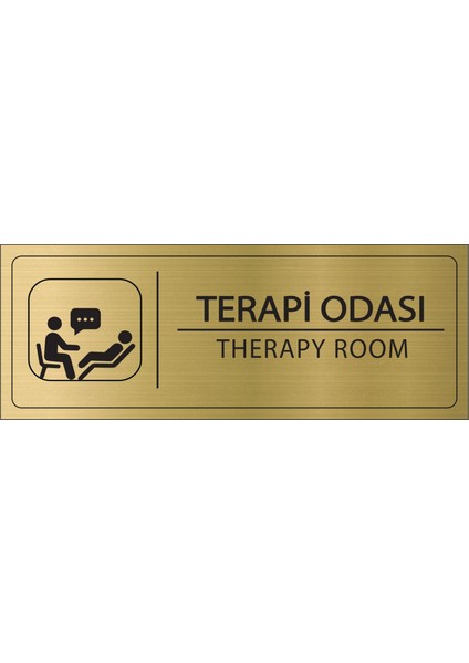 Terapi Odası Isimlik Altın Metal Kapı Isimliği Levhası Yönlendirme Tabelası