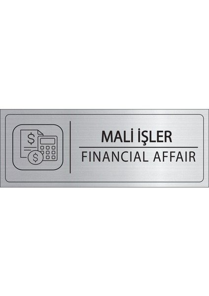Mali Işler Isimlik Gümüş Metal Kapı Isimliği Levhası Yönlendirme Tabelası