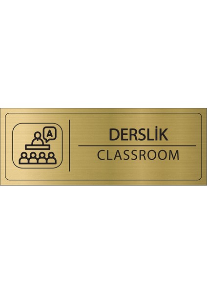 Derslik Isimlik Altın Metal Kapı Isimliği Levhası Yönlendirme Tabelası