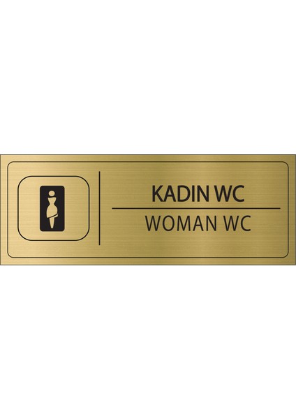 Kadın Wc Isimlik Altın Metal Kapı Isimliği Levhası Yönlendirme Tabelası