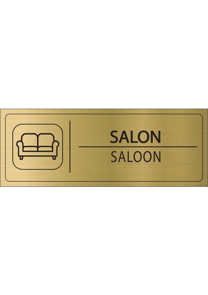 Salon Isimlik Altın Metal Kapı Isimliği Levhası Yönlendirme Tabelası