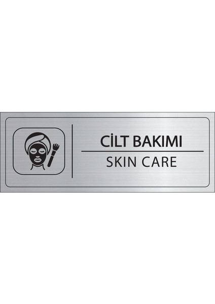 Cilt Bakımı Isimlik Gümüş Metal Kapı Isimliği Levhası Yönlendirme Tabelası