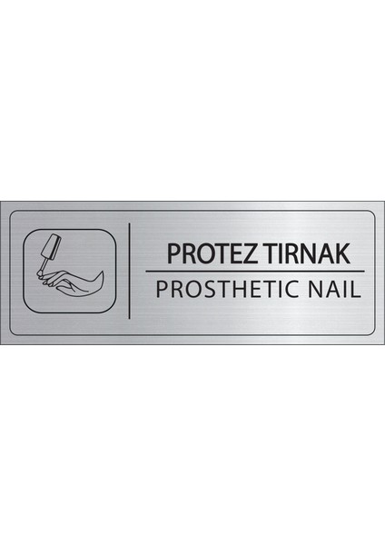 Protez Tırnak Isimlik Gümüş Metal Kapı Isimliği Levhası Yönlendirme Tabelası