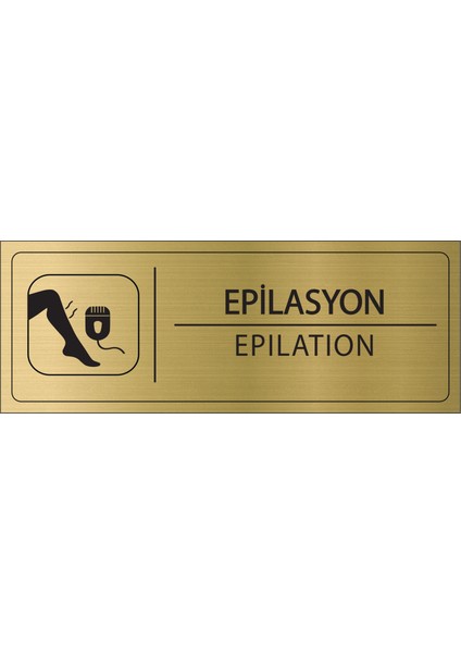 Epilasyon Isimlik Altın Metal Kapı Isimliği Levhası Yönlendirme Tabelası