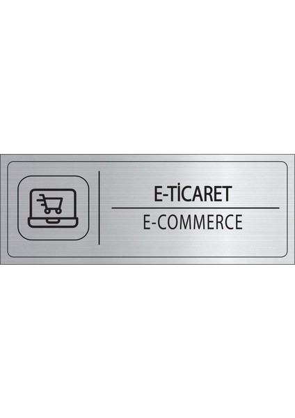 E Ticaret Isimlik Gümüş Metal Kapı Isimliği Levhası Yönlendirme Tabelası