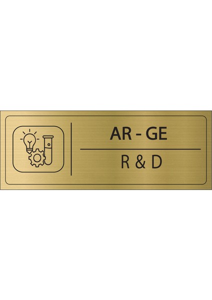 Ar-Ge Isimlik Altın Metal Kapı Isimliği Levhası Yönlendirme Tabelası