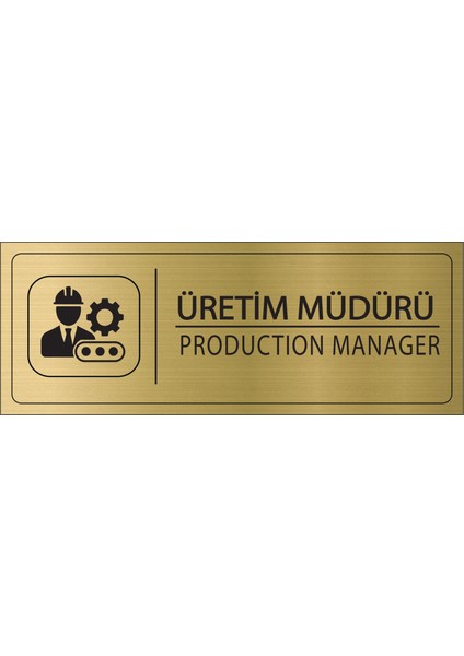 Üretim Müdürü Isimlik Altın Metal Kapı Isimliği Levhası Yönlendirme Tabelası