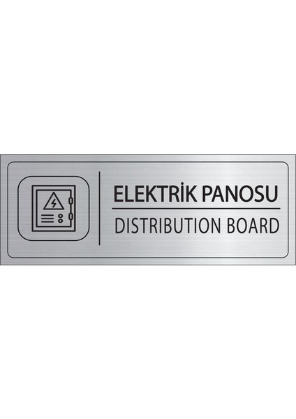 Elektrik Panosu Isimlik Gümüş Metal Kapı Isimliği Levhası Yönlendirme Tabelası