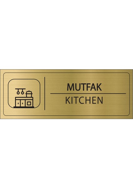 Mutfak Isimlik Altın Metal Kapı Isimliği Levhası Yönlendirme Tabelası